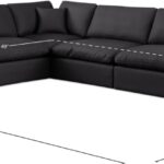 Comfy 157" Vegan Leather Upholstered 6pc. Modular Sectional