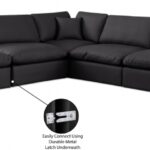 Comfy 157" Vegan Leather Upholstered 6pc. Modular Sectional