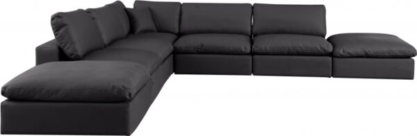 Comfy 157" Vegan Leather Upholstered 7pc. Modular Sectional