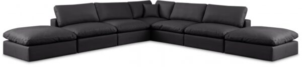 Comfy 157" Vegan Leather Upholstered 7pc. Modular Sectional