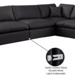 Comfy 157" Vegan Leather Upholstered 7pc. Modular Sectional