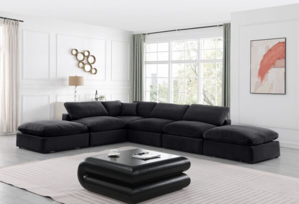 Comfy 157" Velvet Upholstered 6pc. Modular Sectional