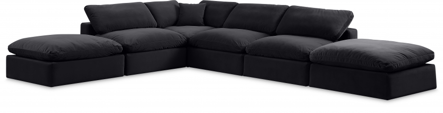 Comfy 157" Velvet Upholstered 6pc. Modular Sectional