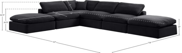 Comfy 157" Velvet Upholstered 6pc. Modular Sectional