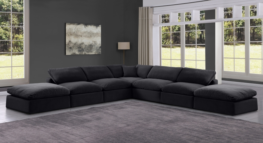 Comfy 157" Velvet Upholstered 7pc. Modular Sectional