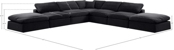 Comfy 157" Velvet Upholstered 7pc. Modular Sectional