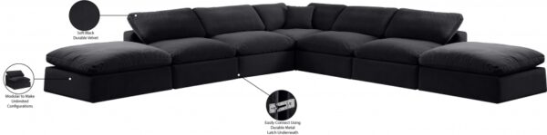 Comfy 157" Velvet Upholstered 7pc. Modular Sectional