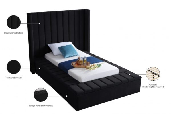 Kiki Velvet Upholstered Bed