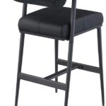 Stryker Boucle Fabric and Vegan Leather Upholstered Bar / Counter Stools