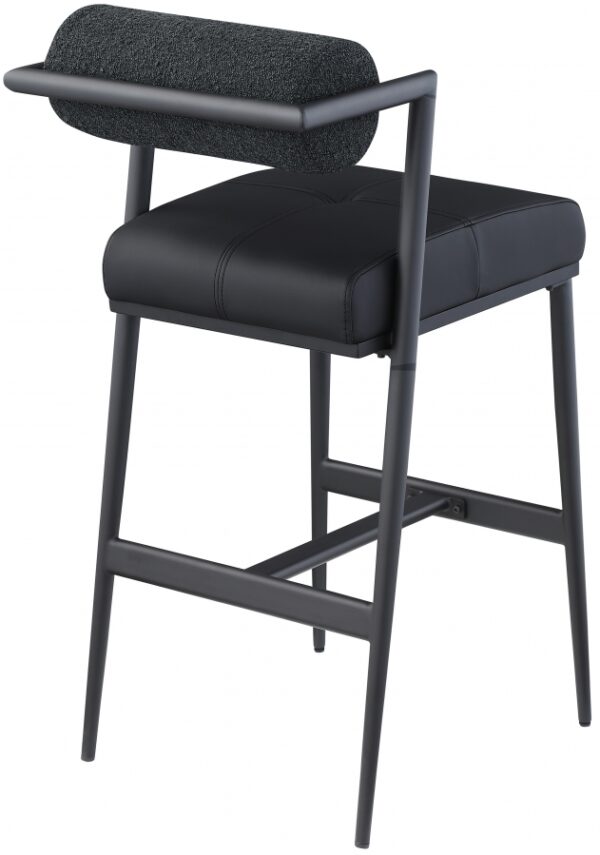 Stryker Boucle Fabric and Vegan Leather Upholstered Bar / Counter Stools
