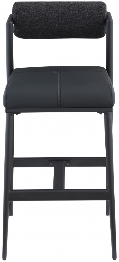 Stryker Boucle Fabric and Vegan Leather Upholstered Bar / Counter Stools