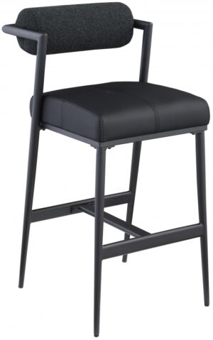 Stryker Boucle Fabric and Vegan Leather Upholstered Bar / Counter Stools