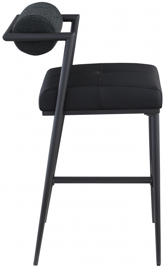 Stryker Boucle Fabric and Vegan Leather Upholstered Bar / Counter Stools