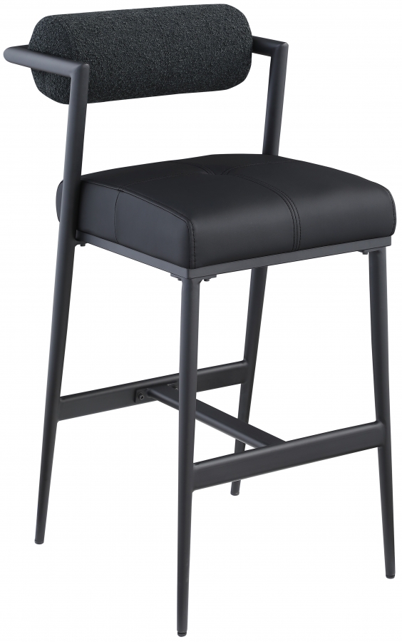 Stryker Boucle Fabric and Vegan Leather Upholstered Bar / Counter Stools
