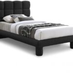 Deco Boucle Fabric Upholstered Twin Bed