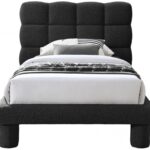Deco Boucle Fabric Upholstered Bed