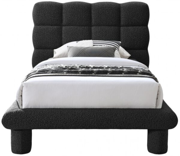 Deco Boucle Fabric Upholstered Twin Bed