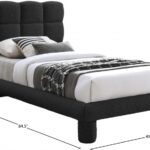 Deco Boucle Fabric Upholstered Twin Bed