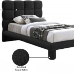 Deco Boucle Fabric Upholstered Twin Bed