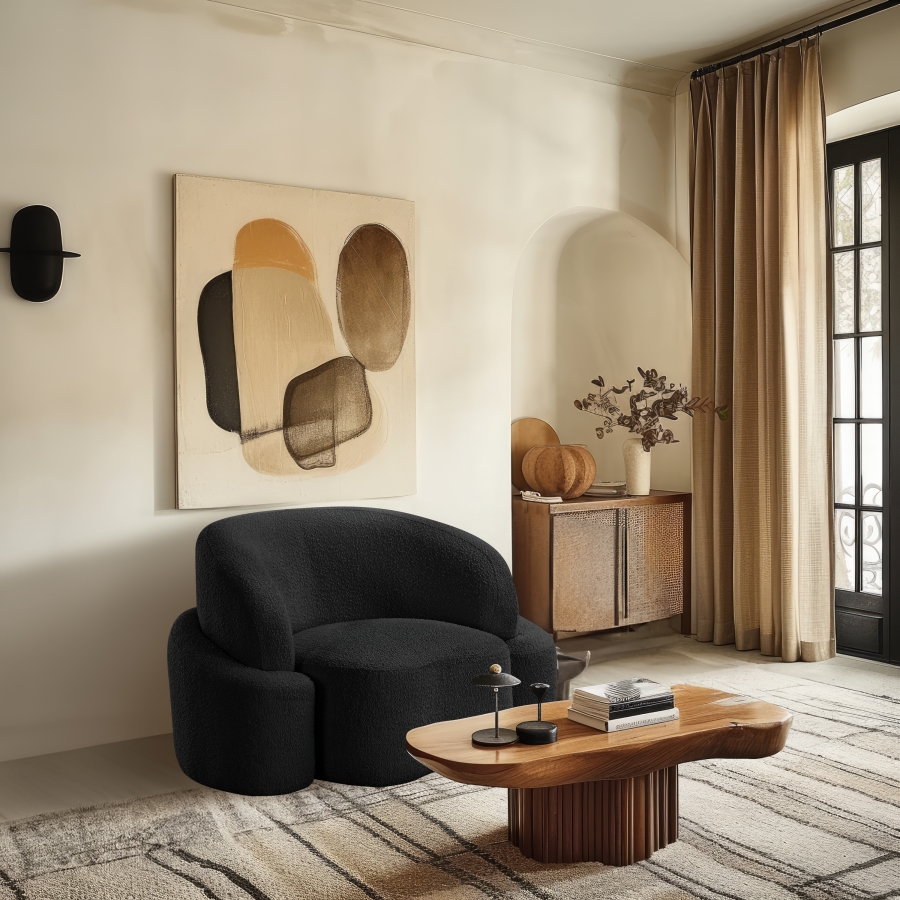 Principessa Boucle Fabric Upholstered Chair