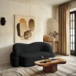 Principessa 68" Boucle Fabric Upholstered Loveseat