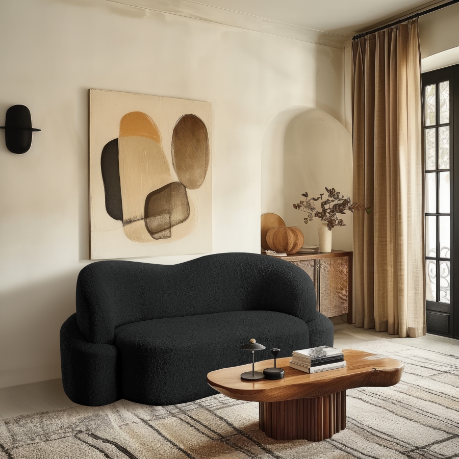 Principessa 68" Boucle Fabric Upholstered Loveseat
