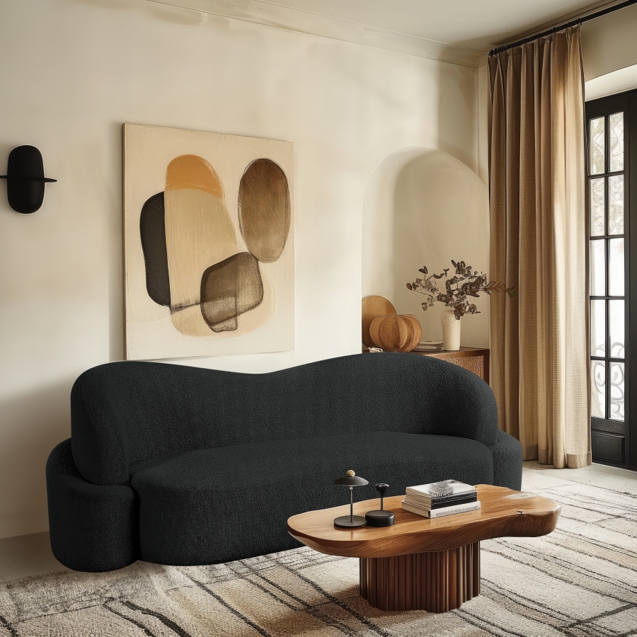 Principessa 90" Boucle Fabric Upholstered Sofa