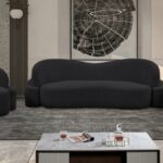 Principessa 90" Boucle Fabric Upholstered Sofa