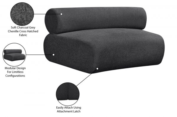 Bale Chenille Fabric Upholstered Modular Chair