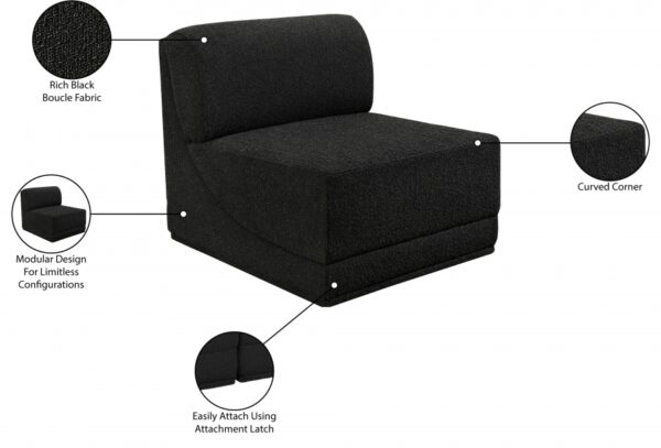 Ollie Boucle Fabric Upholstered Armless Modular Chair