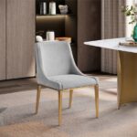Haines Linen Textured Fabric Upholstered Dining Chair