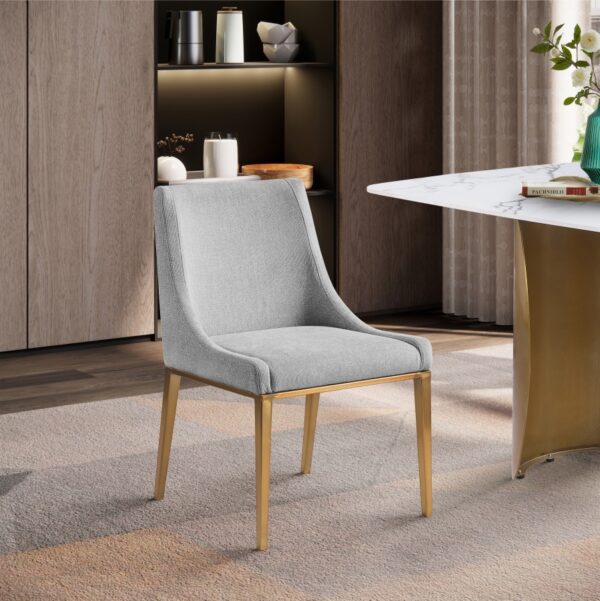Haines Linen Textured Fabric Upholstered Dining Chair