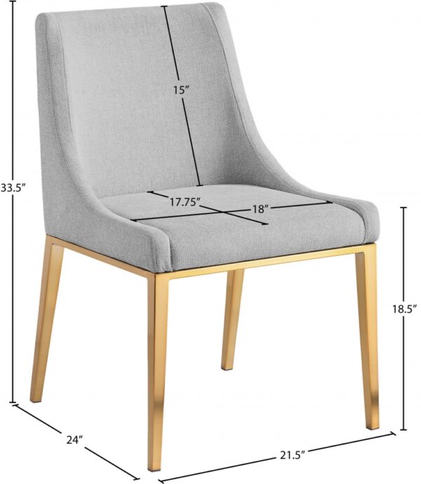 Haines Linen Textured Fabric Upholstered Dining Chair