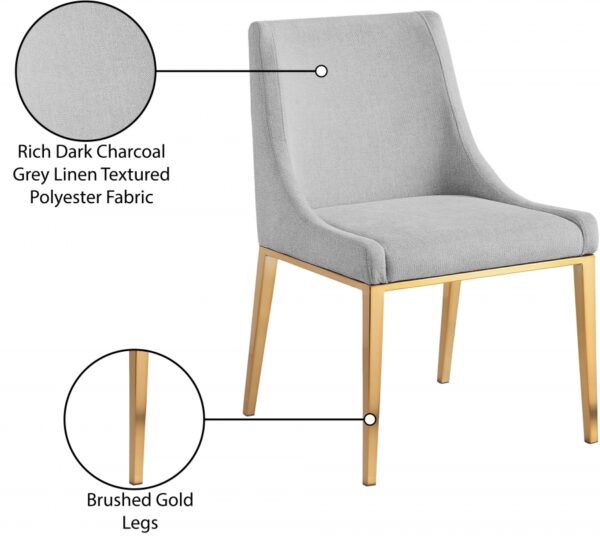 Haines Linen Textured Fabric Upholstered Dining Chair