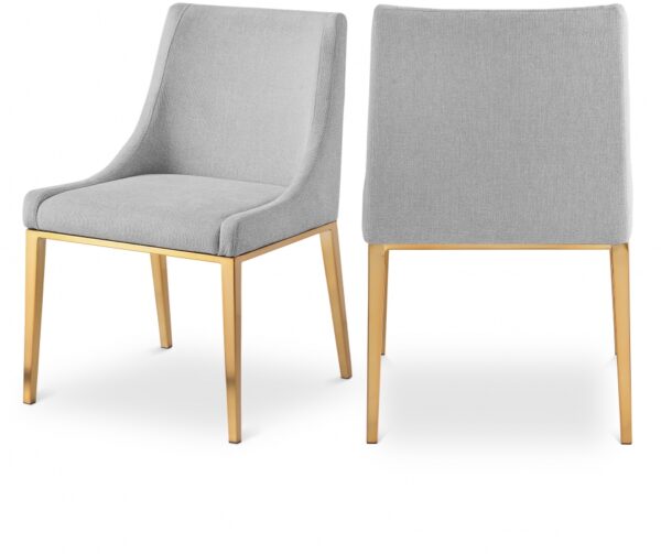 Haines Linen Textured Fabric Upholstered Dining Chair