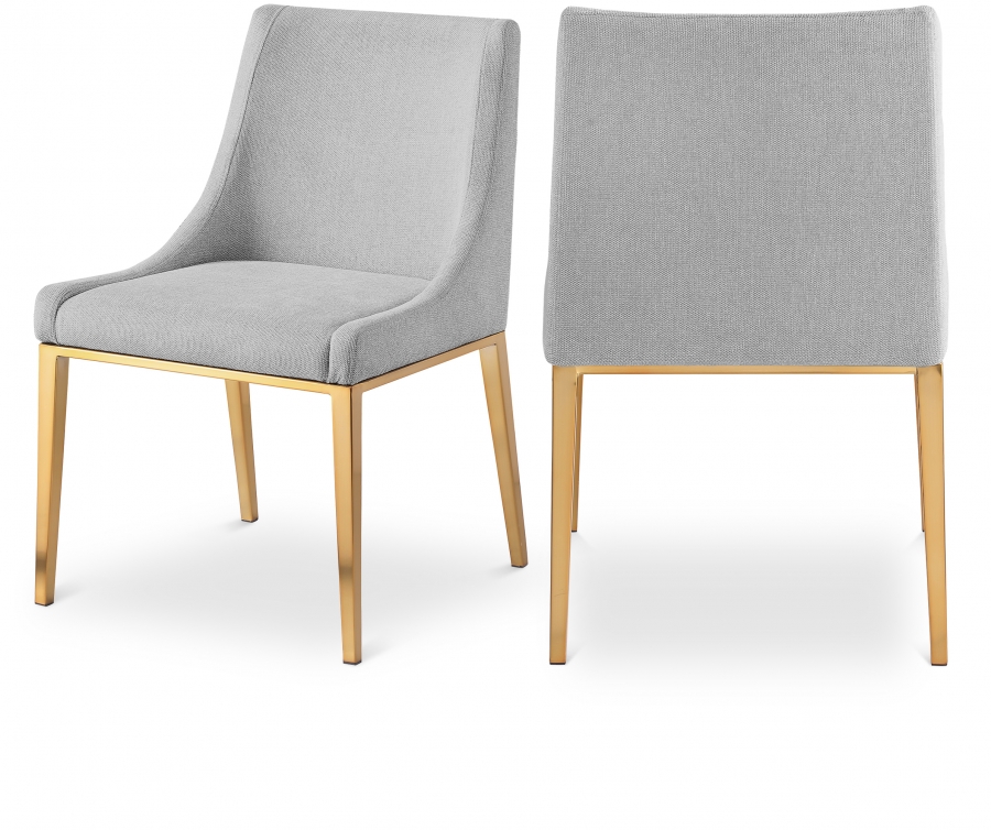 Haines Linen Textured Fabric Upholstered Dining Chair