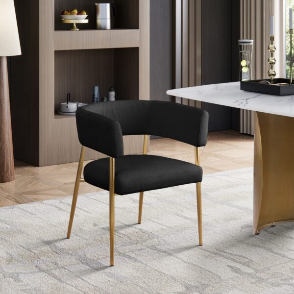 Creston Linen Textured Fabric Upholstered Dining Chair