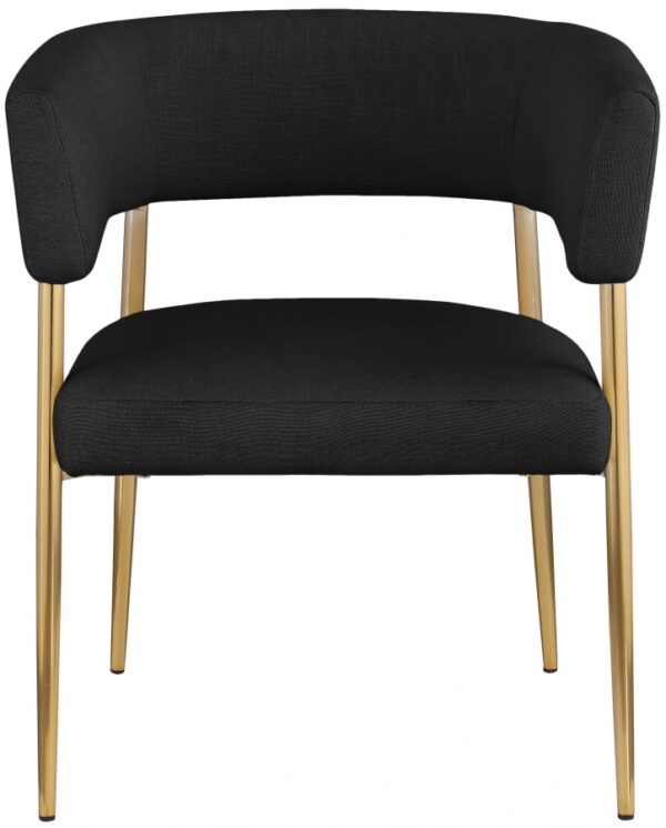 Creston Linen Textured Fabric Upholstered Dining Chair