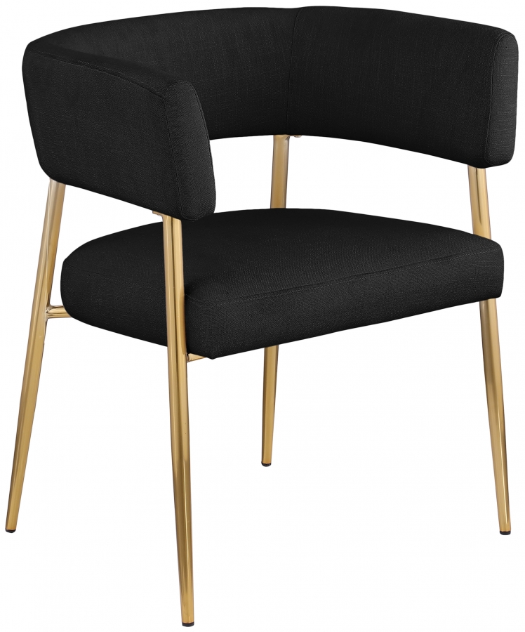 Creston Linen Textured Fabric Upholstered Dining Chair