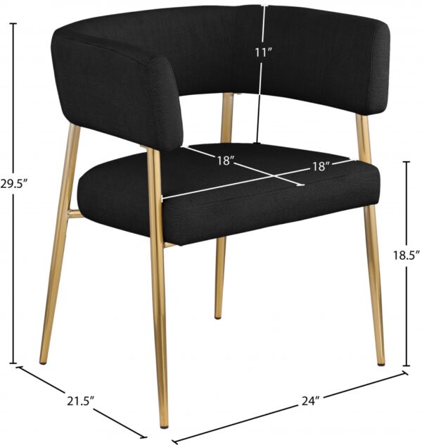Creston Linen Textured Fabric Upholstered Dining Chair