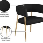 Creston Linen Textured Fabric Upholstered Dining Chair