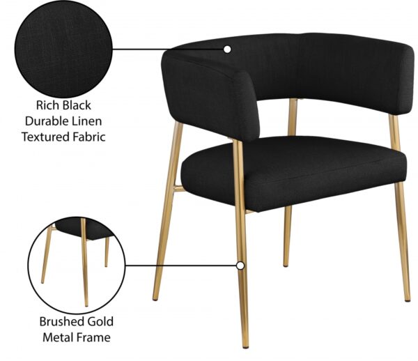 Creston Linen Textured Fabric Upholstered Dining Chair