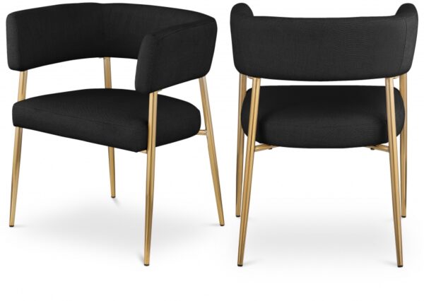Creston Linen Textured Fabric Upholstered Dining Chair