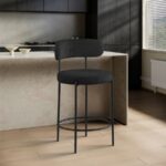 Beacon Boucle Fabric Upholstered Bar / Counter Stools
