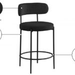 Beacon Boucle Fabric Upholstered Bar / Counter Stools