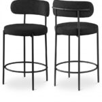 Beacon Boucle Fabric Upholstered Bar / Counter Stools