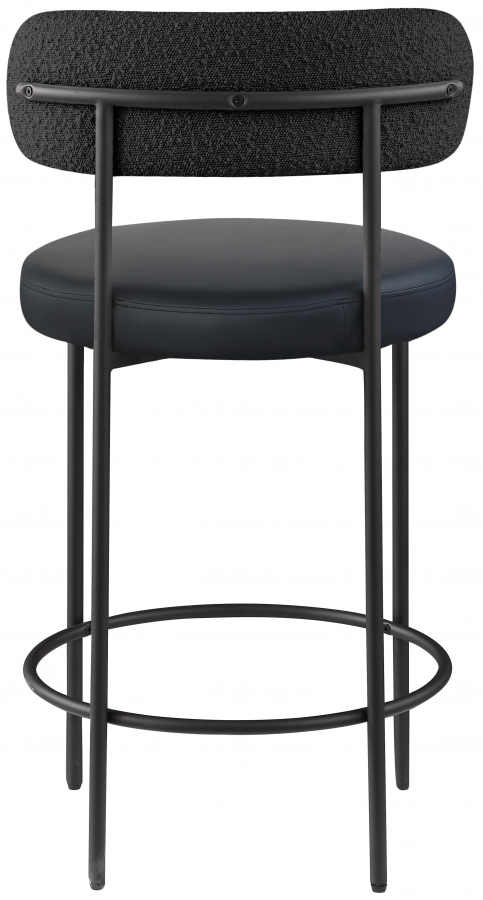 Beacon Vegan Leather And Boucle Fabric Upholstered Bar / Counter Stools