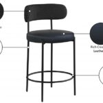 Beacon Vegan Leather And Boucle Fabric Upholstered Bar / Counter Stools