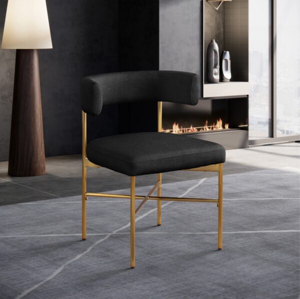 Rivage Linen Textured Fabric Upholstered Dining Chair