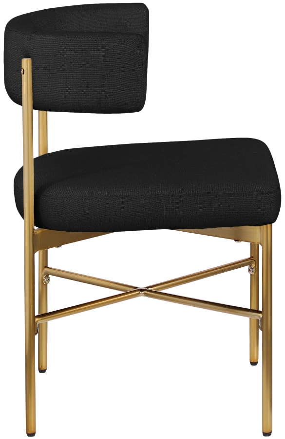Rivage Linen Textured Fabric Upholstered Dining Chair